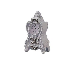 Silver Mantel Clock, Dolls House Miniatures, 1.12 Scale Mantle - Picture 1 of 1