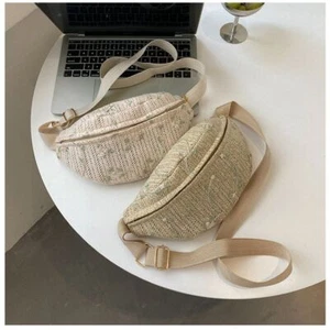 Straw Shoulder Bag Casual Crossbody Bag New Waist Pack Women Girls - Picture 1 of 14