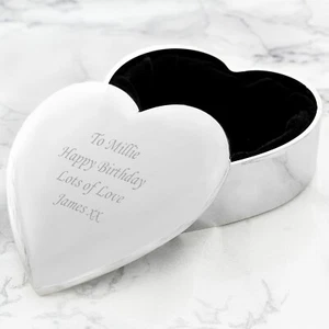 Joyería Grabada Personalizada Caja Baratija Corazón San Valentín Día de la Madre Regalo - Imagen 1 de 4