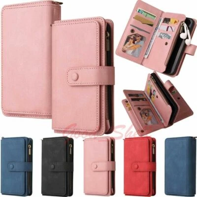 For Samsung S21 Plus S20 FE S10 S9 Note 20 Wallet Card Holder Leather Case Cover - Image 1 of 4