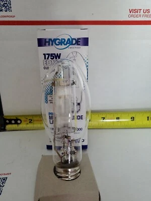 1- SATCO HYGRADE 175W ED17 CLEAR METAL HALIDE LAMP MEDIUM BASE 14K LMNS S5862 - Image 1 of 4