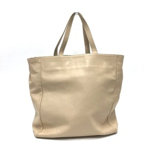 SAINT LAURENT PARIS Logo Tasche Tragetasche Leder Beige/GoldHardware - Bild 1 von 15