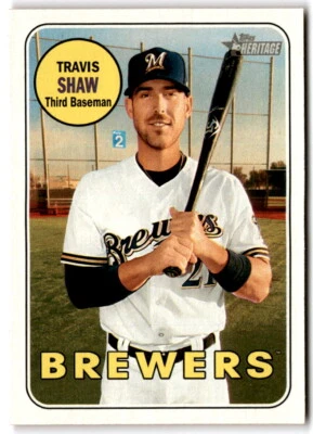 2018 Topps Heritage #204 Travis Shaw - Image 1 of 2