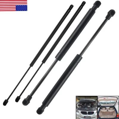 Front Bonnet Hoods + Rear Trunks Tailgate Liftgate Gas Struts For Bmw 530xi 535i Foto 1 de 4