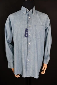 Ralph Lauren The Big Fit Denim Chambray Heritage Men's Long Sleeve Shirt size M - Picture 1 of 10