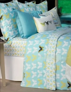 NWT NEW Yves Delorme ENVOL Ice UK King Flat Sheet 106 x 110" - Picture 1 of 2