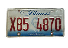 Illinois Land of Lincoln Red White Metal Expired License Plate X85 4870 Man Cave