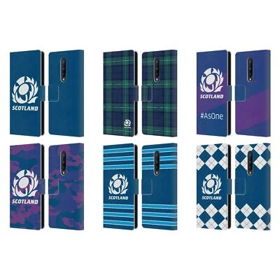 OFFICIAL SCOTLAND RUGBY LOGO 2 LEATHER BOOK WALLET CASE COVER FOR ONEPLUS PHONES - Image 1 of 4