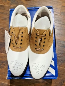 Mizuno MIZ  Womans Fashionable Golf Shoes Size 8 White/Straw Color - Picture 1 of 3