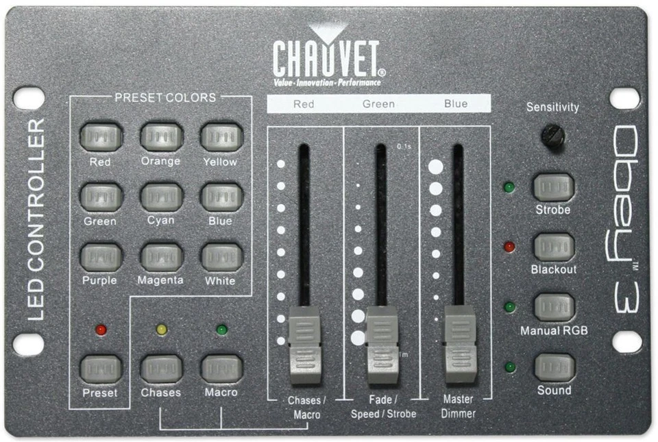 Chauvet DJ Obey 3 Universal Dmx 512 Controller With 3 Channels - Image 1 of 4