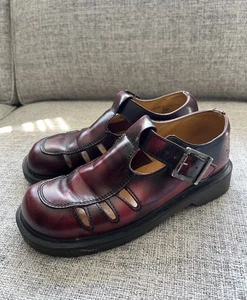 Vintage Doc Dr. Martens Mary Jane UK 5 | US 7 Ox Blood Made England 8251 Goth Punk - Foto 1 di 12