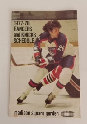 Dan Maloney 1977-78 New York Rangers Knicks NHL NBA Hockey Schedule !!! Hanover - Image 1 of 2