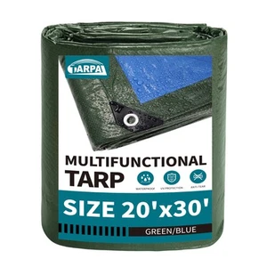 20x30 Feet Green Tarp Waterproof Multipurpose Protective Cover All Purpose Ou... - Picture 1 of 7