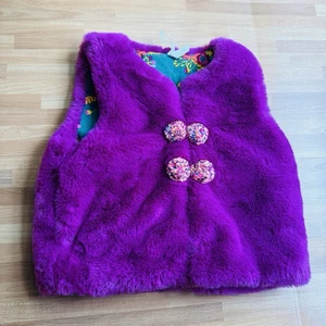 Matilda Jane fuchsia faux fur vest size 6 - Picture 1 of 8