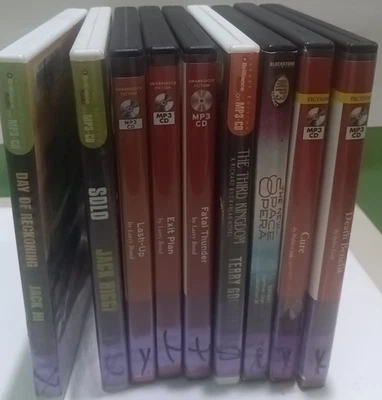 MP3 CD Audiobook Lot Of 9 Goodkind Higgins Cook Bond Dozois Strahan Ex Library - Image 1 of 4