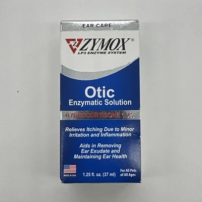 Solução enzimática otic cães e gatos 1% hidrocortisona alívio da coceira no ouvido 1,25 oz-2027 - Imagem 1 de 4