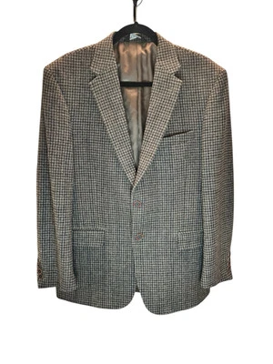 Blazer Jos A Bank 43R marrón tweed pata de gallo chaqueta 100 % lana para hombre Foto 1 de 4