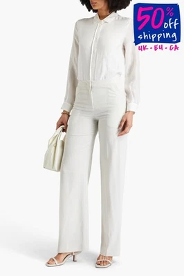 RRP €474 FABIANA FILIPPI Wool Trousers IT38 UK6 US-2XS Made in Italy - Image 1 of 4