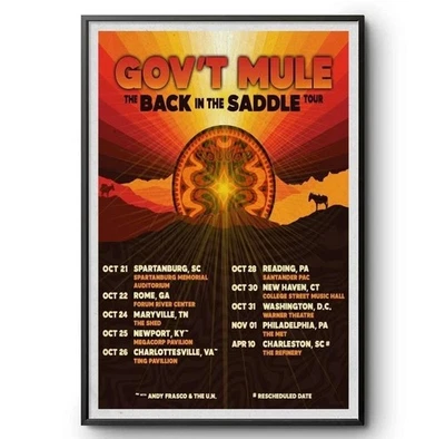 Gov't Mule 2025 Tour Poster – Live Concert Art Print for Music Fans. Unframed - Image 1 of 4