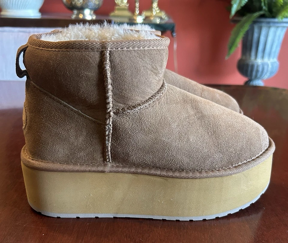 Emu Australia Stinger Micro Flatform Boots Tan Women's size 7 Free People New - Image 1 of 4