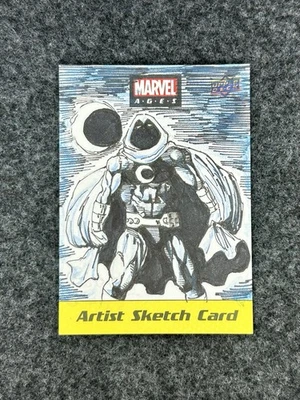 2020 Upper Deck Marvel Ages Artist Sketch Card Moon Knight Brian Soriano - Image 1 of 2