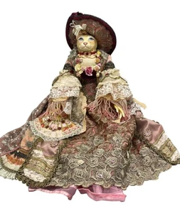 Victoriano Katherine’s Collection Wayne Kleski Gato Muñeca Encaje Floral Vestido LEER - Imagen 1 de 8