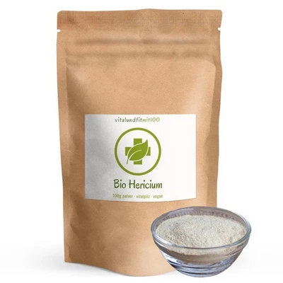 VITALUNDFITMIT100 GMBH Bio Hericium Pulver | 100 g | Hericium erinaceus | Vitalpilz