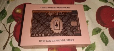 AQUAVAULT CHARGE CARD MODEL AV10 2300MHA CAPACITY PORTABLE CHARGER ROSE GOLD NEW - Image 1 of 4