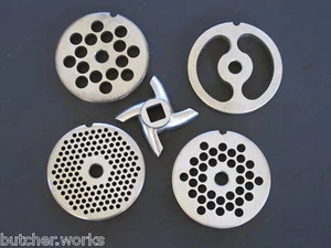 #12 KIT 5 Stck. Fleischwolf Wurstmaschine Teller Messer - Bild 1 von 5
