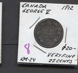 1912-Canada/25 Cents/VF - Picture 1 of 2