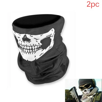 2X Balaclava Face Scarf Neck Skull Gaiter Fishing Biker Washable UV Protection