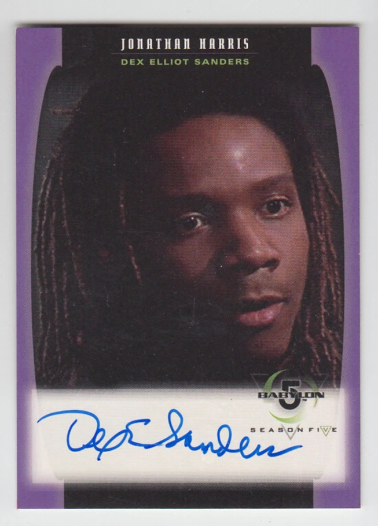 1998 SKYBOX BABYLON 5 B5 DEX ELLIOT SANDERS JONATHAN HARRIS #A06 AUTO AUTOGRAPH - Image 1 of 1