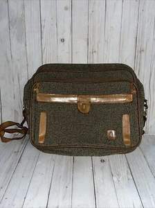 Vintage Hartmann Luggage Tweed Cross Shoulder Carry On Travel Bag - Picture 1 of 10