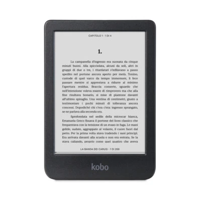 Lettore E-book 6" E Ink Carta 16 GB Wi-Fi Nero Clara BW N365-KU-BK-K-EP Kobo - Immagine 1 di 4