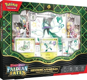 OPEN PACK Pokemon TCG Scarlet Violet Paldean Fates PremiumCollection Meowscarada - Picture 1 of 4