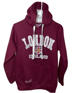 Nuevo con etiquetas GWCC Suéter Adulto Talla S Pequeña Granate Sudadera con Capucha Londres Inglaterra Nueva - Imagen 1 de 4