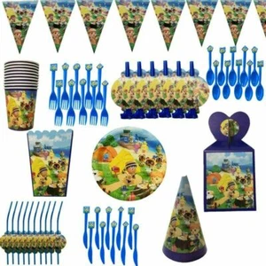 Animal & Crossing Theme Birthday Party Supplies Plate Balloons Banner Decoration - Picture 1 of 9
