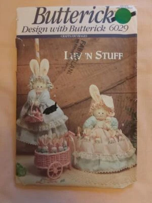 Butterick 6029 Luv N' Stuff Hide Away Bunnies Pattern  15" and 4.5" tall - Image 1 of 2