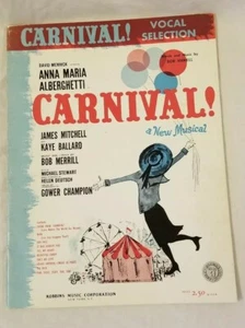 CARNIVAL VOCAL SELECTIONS Songbook Sheet Music Vintage 1961 Broadway Musical - Picture 1 of 11