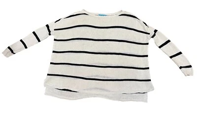 Alice + Olivia Women's Striped Linen Blend Oversized Sweater Size XS - Image 1 of 4