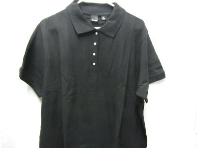 Womens Reebok Solid Black Cotton Polo Size 3XL XXX Pique Ladies - Image 1 of 3