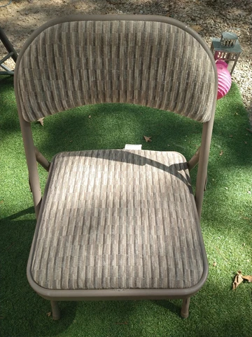 VINTAGE SAMSONITE TWEED STYLE PADDED FOLDING CHAIRS USA BEIGE BUY 1 TO 4 OR MORE Cover