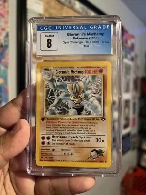 Pokemon Giovanni’s Machamp 1st Edition Gym Challenge Holo Rare #6 PSA 8 - Image 1 of 4