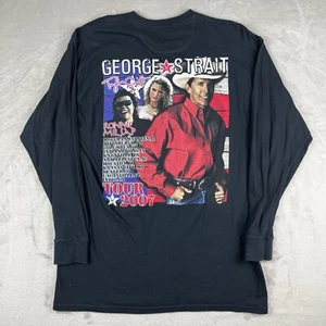 Vintage George Strait T Shirt Medium Ronnie Milsap 2007 Tour Long Sleeve Country - Picture 1 of 9