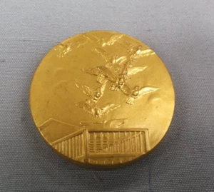 lot of 7 trophy parts duck hunting stamped metal gold 2" diameter inserts - Picture 1 of 1