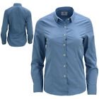 Womens Work Shirts Long Sleeve Casual Soft Collared Regular Office Formal Tops S