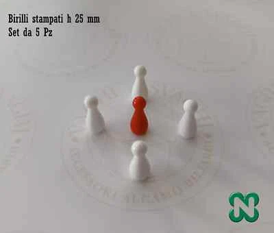 BIRILLI DA BILIARDO BIANCHI E ROSSO H. 25 MM NORDITALIA (NO2070)