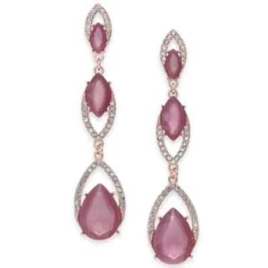 INC International Concepts INC Crystal Double Drop Linear Earrings - Picture 1 of 1