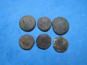 SELTENES Lot (6) römische/iberische/spanische Bronzemünzen 2. Jahrhundert. B.C. - 1. Jahrhundert. A.D. - Bild 1 von 6