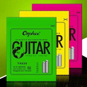 Orphee Acoustic Guitar Strings FullSize Light Medium Gauges Clear and Warm Tone